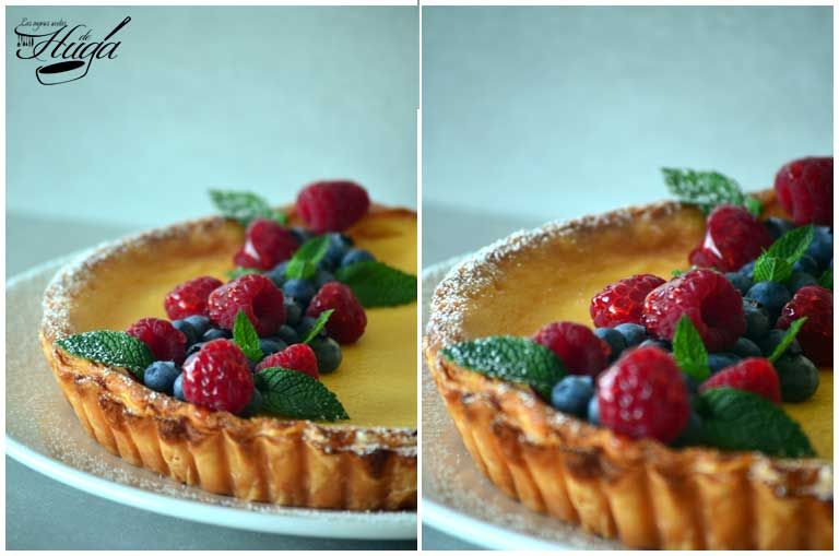 Tarta de queso cremoso al horno - composicion