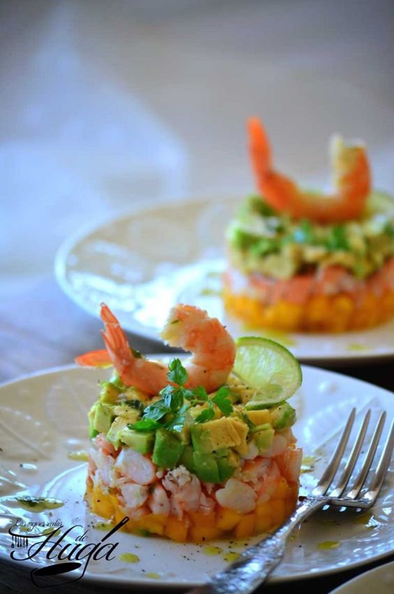 Tartar de langostinos tenedor