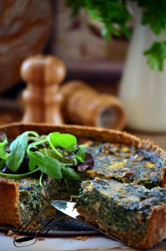 Quiche de espinacas porción