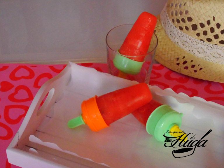 Polos de fresa y menta