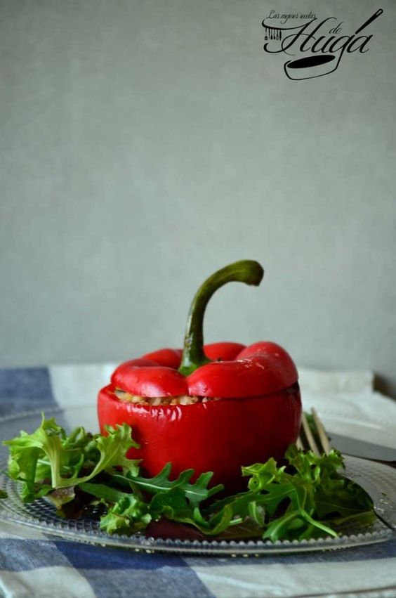 Pimientos rellenos de quinoa cerrado